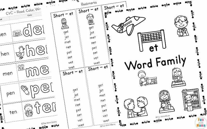 CVC Words Worksheets: short a Sound. E Words. CVC Word Family short a. CVC short e.