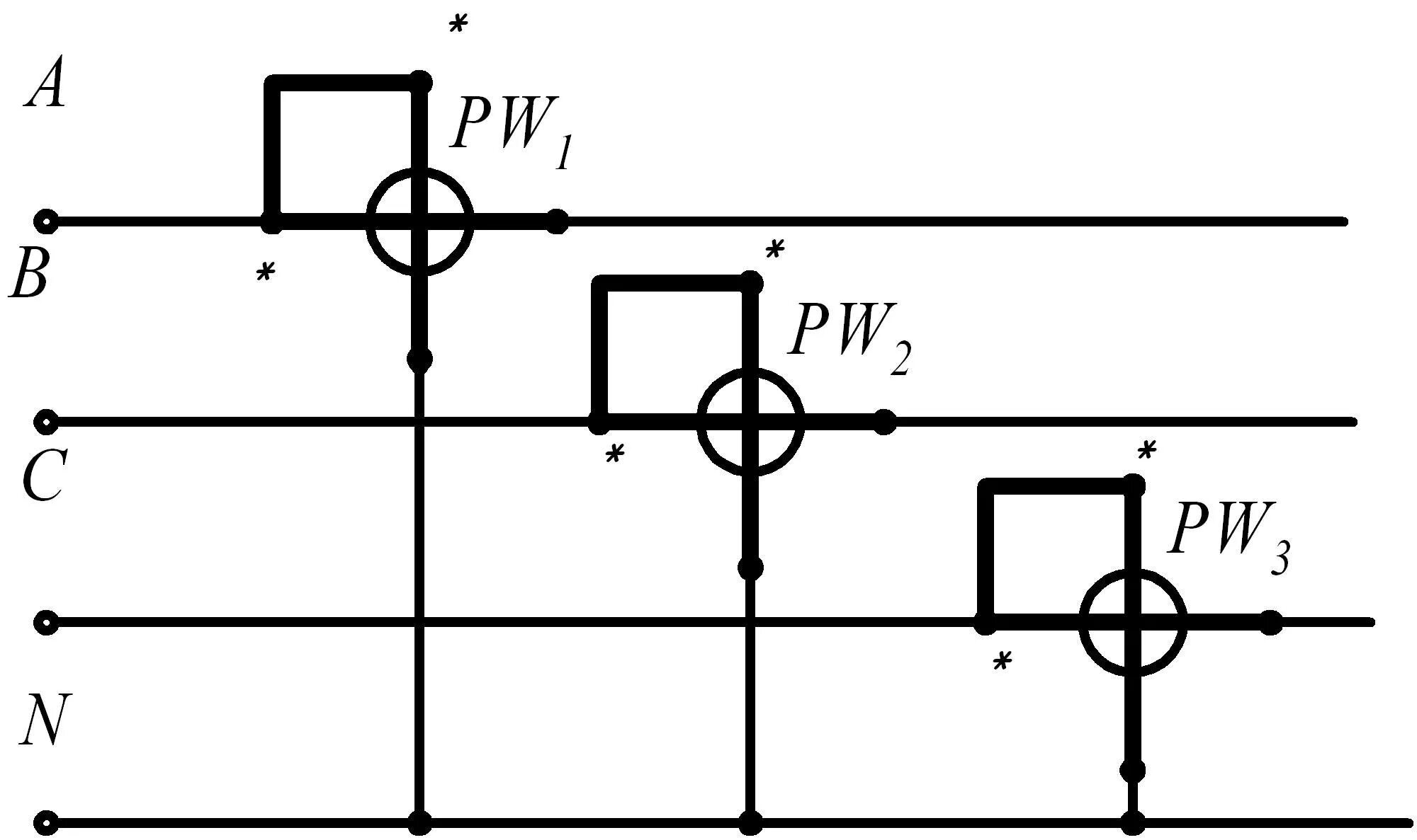 Метод ваттметра. Схема измерения мощности в трехфазной цепи. Измерения активной мощности цепи методом двух ваттметров. Измерение мощности в трехфазных цепях. Схема измерения активной мощности:.