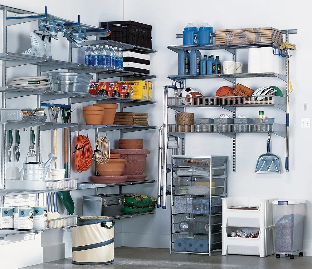 Кладовка для хранения инвентаря. Шведские системы хранения elfa. Шкаф в подсобное помещение. Система хранения elfa постирочная. Хранение вещей в кладовке.