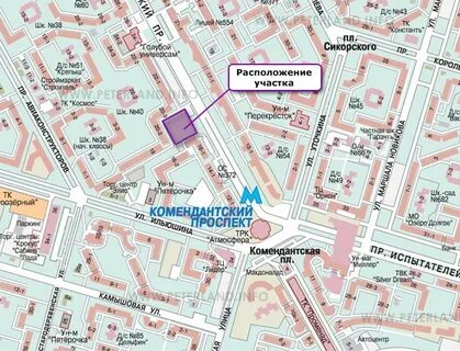 Петербург комендантский проспект на карте