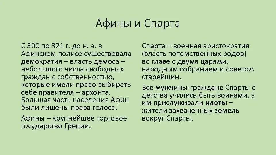 Афины и Спарта. Население полиса Афины и Спарта. Основные занятия Афины и Спарта. Афины и Спарта кратко.