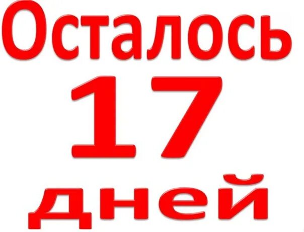 Сколько дней осталось до 3 мая 2024. Осталось 17 дней. 17 Дней до дембеля. Осталось 17 дней картинка. Осталось 17 дней до дня рождения.