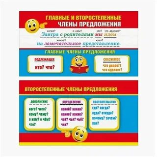 Карточка главные чл предложения 2 класс