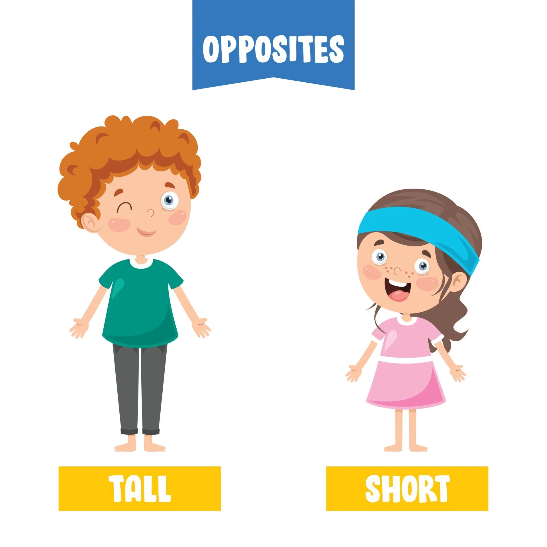 Tall low. Opposites для детей. Short Tall для детей. Слово Tall. Opposite иллюстрация.