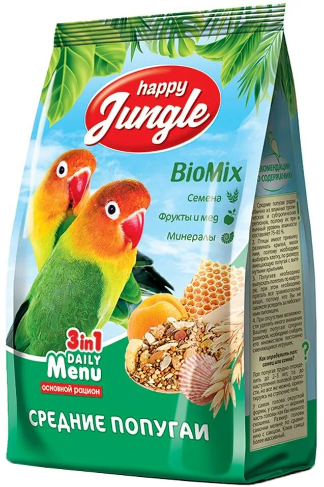 Корм для попугаев jungle. Хэппи джангл корм. корм для птиц тропический. корма джунгли. попугаи в джунглях.