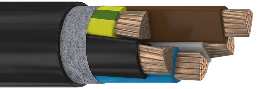 Кабели с медной токопроводящей жилой. Кабель ВВГНГ-0,66 кв, с медными жилами в ПВХ изоляции. Кабель силовой с медными ТПЖ С изоляцией из ПВХ. Многопроволочная секторная токопроводящая жила. Элкаб кабель.
