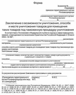Форма решения таможенного органа