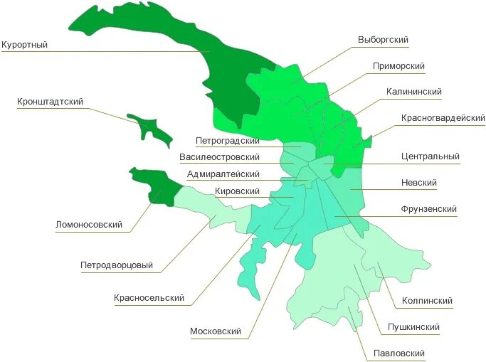 Сайты районов спб. Карта СПБ по районам города. Районы СПБ на карте. Карта районов Санкт-Петербурга с границами районов. Схема административно-территориального деления Санкт-Петербурга.