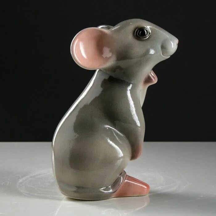 Мышка-копилка 15x13см. Стильная копилка. Фарфоровая копилка мышь. Серая копилка мышь. Серая копилка мышь.