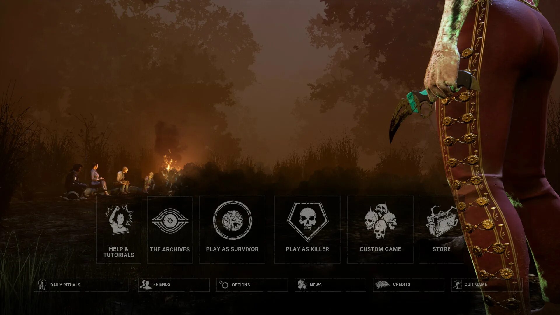 Меню дбд. Dead by daylight главное меню. дбд меню. dbd главное меню all.