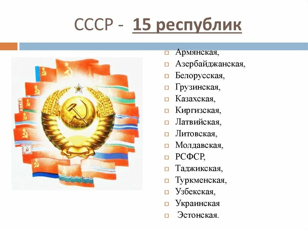 Все республики советского союза. 15союзныз республик СССР. 15 Советских республик СССР. Перечень союзных республик в СССР. 15 Союзных республик СССР список.