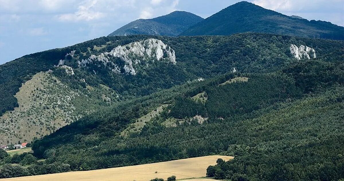 Малые Карпаты Словакия. Дунайская низменность. Горные цепи Словакии. Гора Шаришска Врховина в Прешове Словакия.