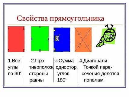 Прямоугольник квадрат свойства сторон диагоналей