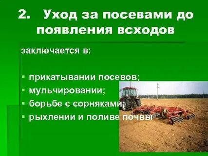 Уход за посевами