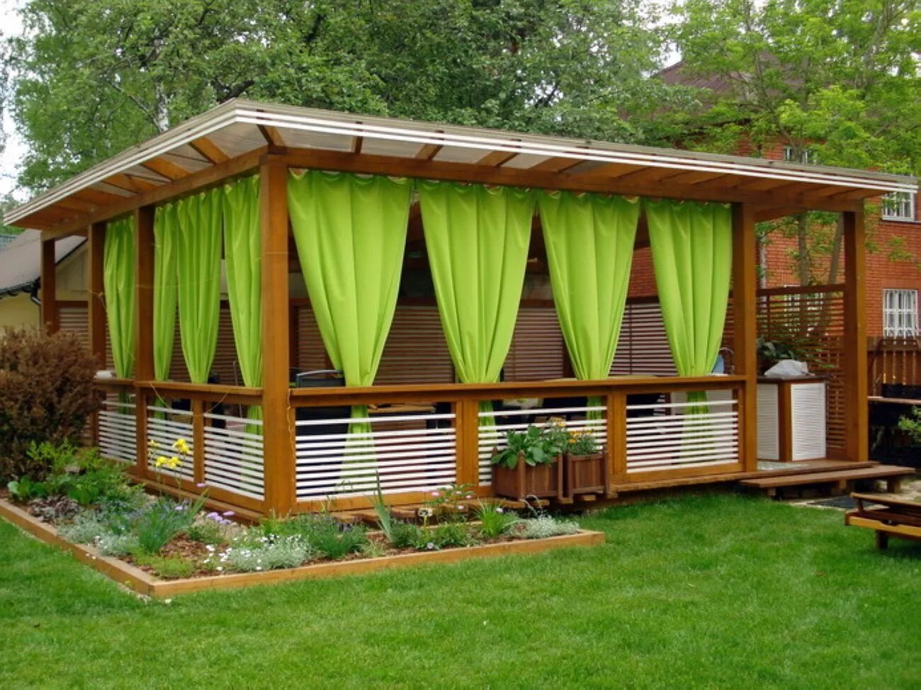 Amazing And Awesome Square Gazebo Design Ideas With Wooden Garden Gazebo And Mod