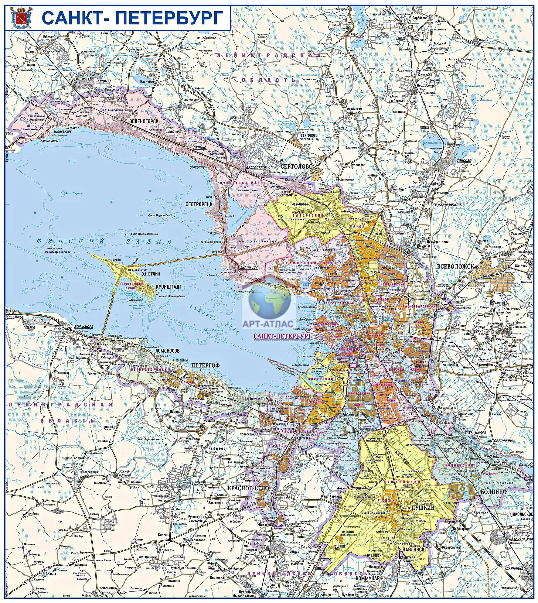 Карта спб по районам