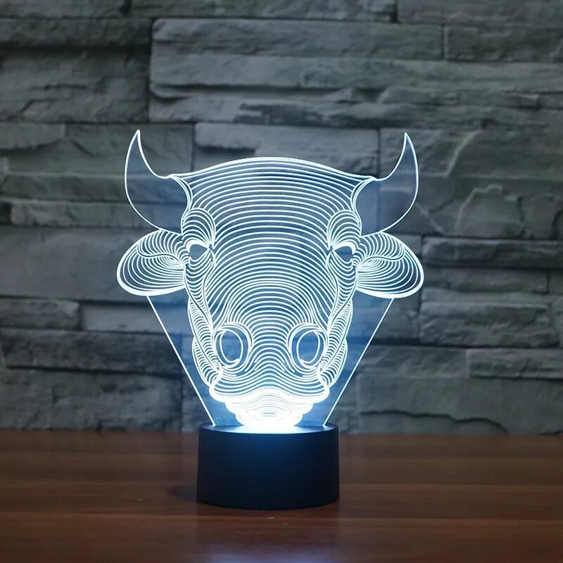 Хамелеон светодиодная. 3d led Lamp. Светодиодный 3d ночник бык. Светильник настольный 3д. Настольная лампа с быком.