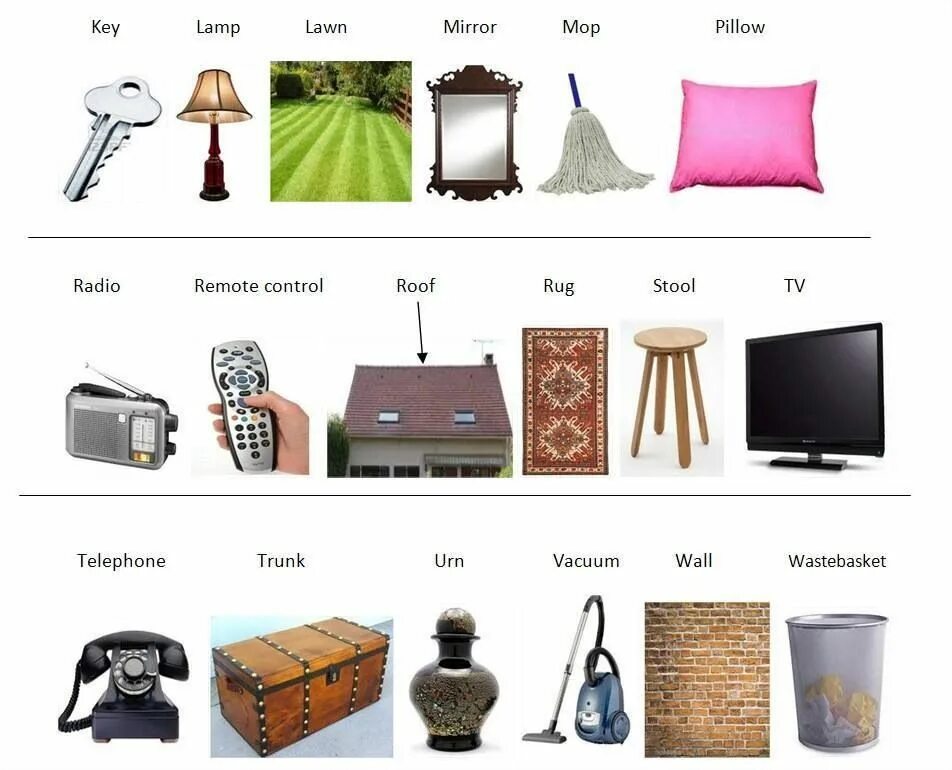 Living items. Мебель на английском. Предметы мебели на английском языке. Названия предметов мебели и интерьера. Мебель на английском для детей.
