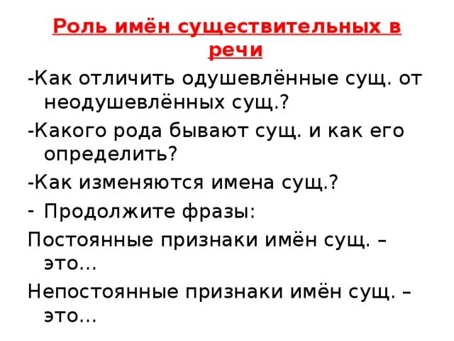 Роль имен существительных. Имена существительные в речи. Роль существительное в речи. Роль имени существительного в предложении.