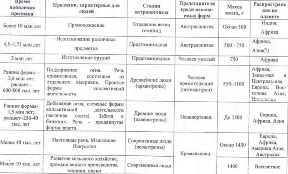 Этапы эволюции человека 9 класс пономарева. Основные этапы эволюции человека таблица австралопитек. Таблица по биологии происхождение человека Антропогенез. Стадия антропогенеза таблица по биологии 9. Таблица основных стадий антропогенеза.