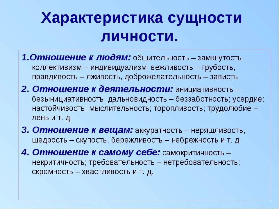 Свойства характера человека. Характеристики личности человека. Характеристика как личность. Особенности личности примеры. Личностные характеристики.