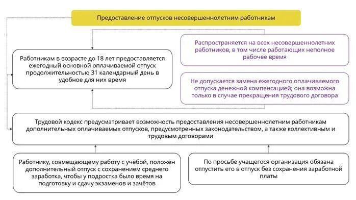 Предоставление основного оплачиваемого отпуска