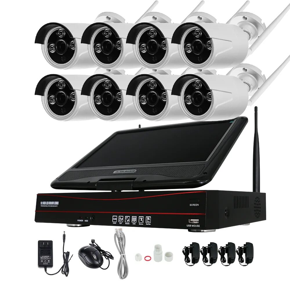 Комплект видеонаблюдения на 4 камеры для дома. Комплект видеонаблюдения hiseeu 8ch. Комплект видеонаблюдения CCTV-(8-Кам). Комплект видеонаблюдения NVR С монитором 7 дюймов.