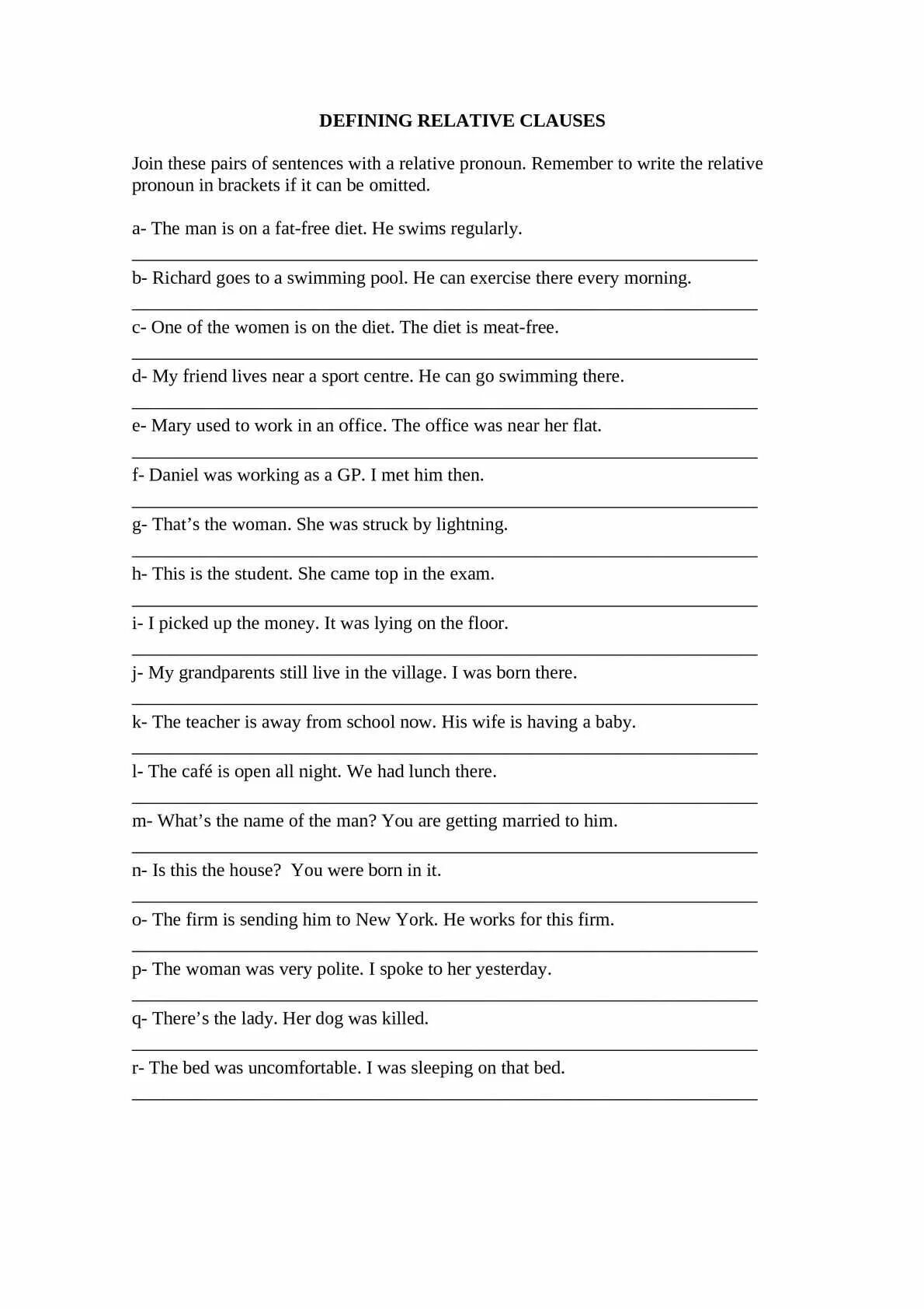 Defining relative clauses exercises. Relative clause exercise. defining relative clauses worksheets. relative defining clauses exercise.