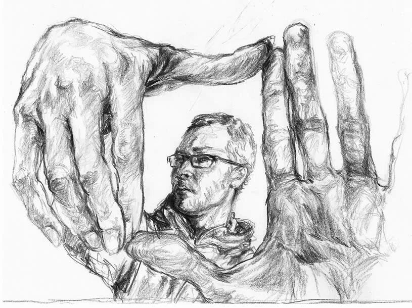 Руки художника. Карандашный набросок в руках свет. Графика от руки. Набросок от руки внимание