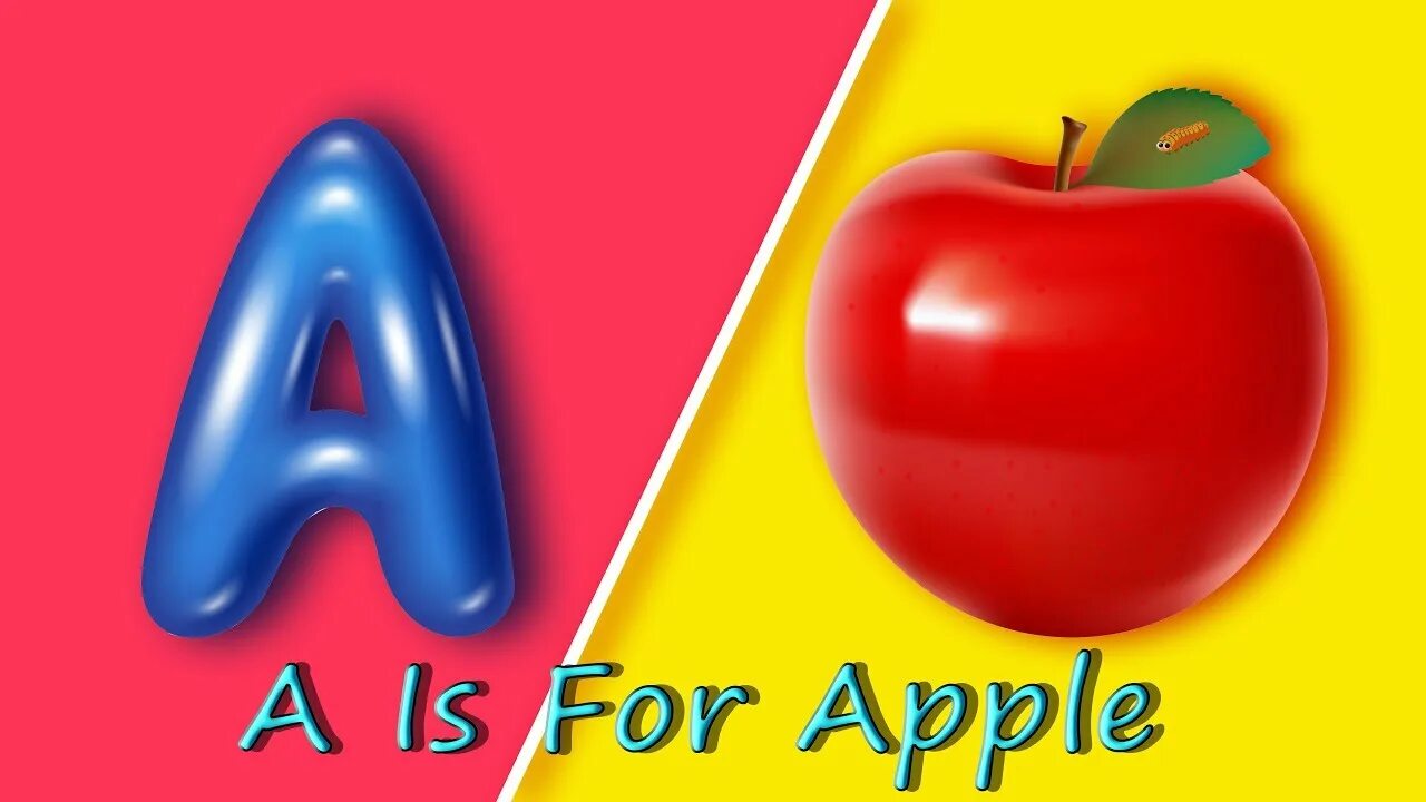 Phonics song a is for apple. A is for apple. abc song. aa is for apple song. abcd alphabet songs  3d abc songs for children  learning abc nursery rhymes in 3d.