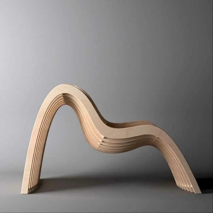 Гнутые деревянные. Мебель из фанеры от Felipe PAUT. Мебель из гнуто клиенной фанеры. Дизайнерские стулья из дерева. Стулья из гнутого дерева.