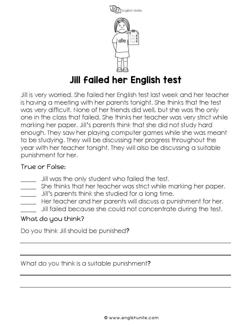 Text for elementary. Short text in English. Short texts for Elementary. Text for reading for Elementary. English reading Comprehension Test.