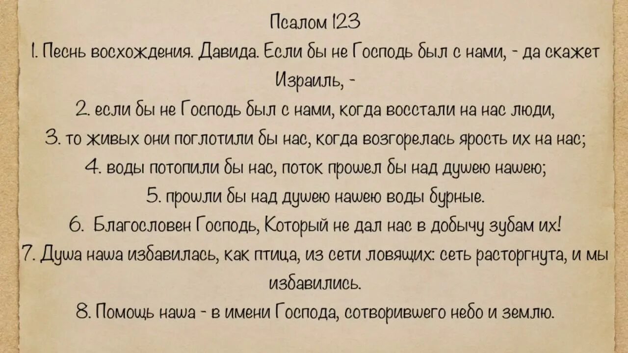Псалом 123. Псалом 123 на русском. Псалом 123 читать. 89 Псалом Давида.