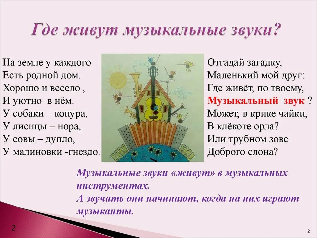 Музыкальными звуками являются. Музыкальные звуки. Музыкальные и немузыкальные звуки. Музыкальные нотные домики. Рисунок где живет музыка.