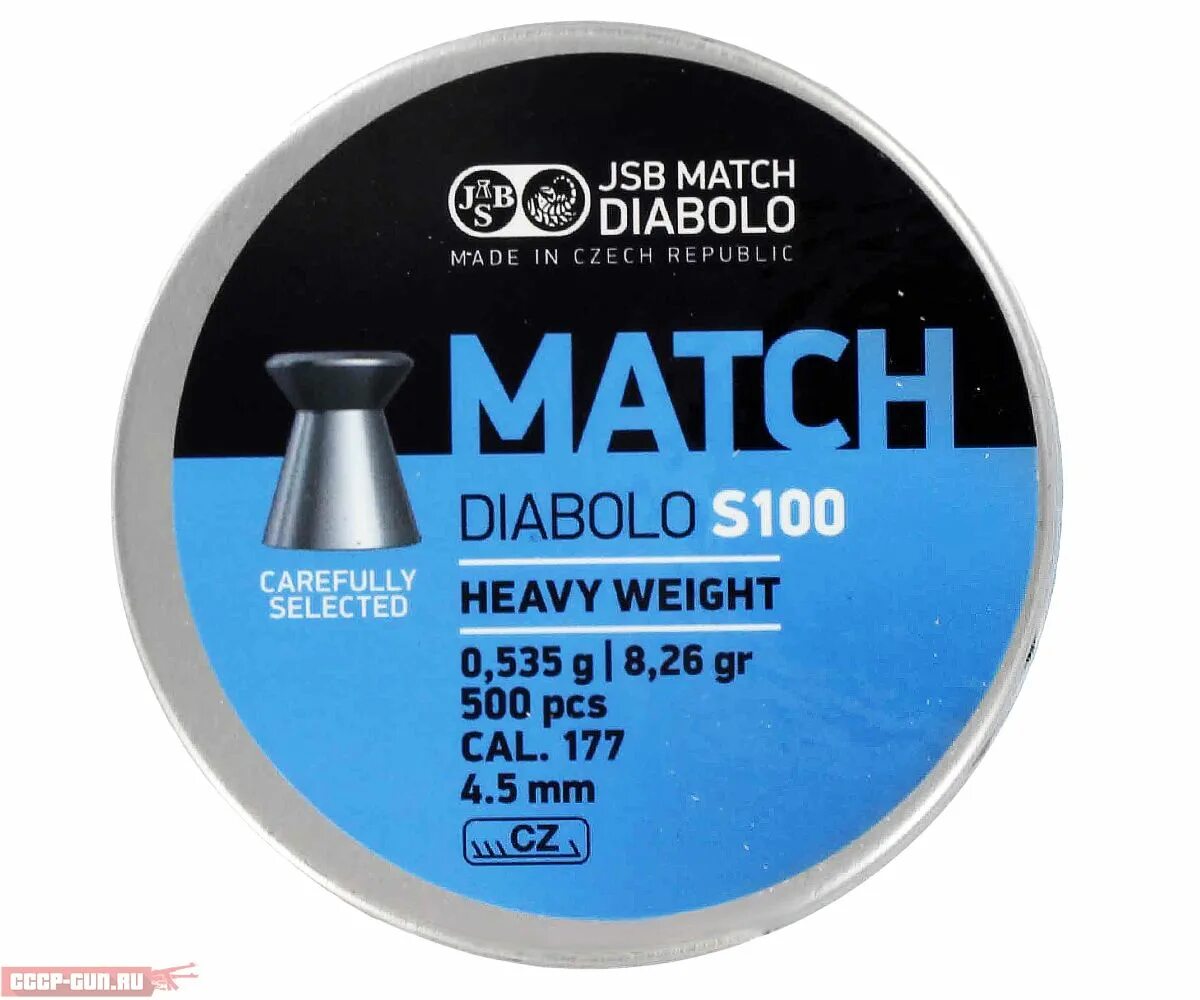 Пули JSB Blue Match Diabolo s100 4,5 мм, 0,535 г (500 штук). Пули JSB Blue Match Diabolo s 100 4,5 мм, 0,535 грамм, 500 пули. Пули для пневматики 5.5 JSB Diabolo Hades. Пулька пневматическая модель: Blue Match s100 Heavy.