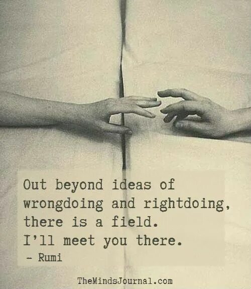 The idea of you. Out Beyond ideas of wrongdoing and rightdoing there is a field. Wrongdoings quotes. Out Beyond ideas of wrongdoing and rightdoing, there is a field. I'll meet you there.. Out Beyond ideas of wrongdoing and rightdoing there is a field in Persian.