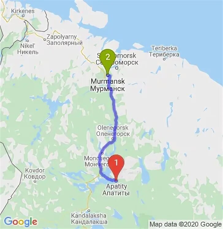 Сколько ехать до кировска на машине