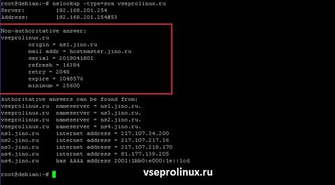 Nslookup linux