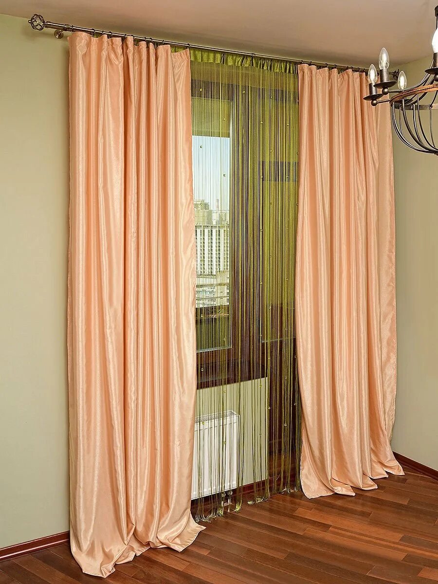 Комплект штор "Корса Персиковый", 140*270 см купить в интернет-магазине ShtoraNa