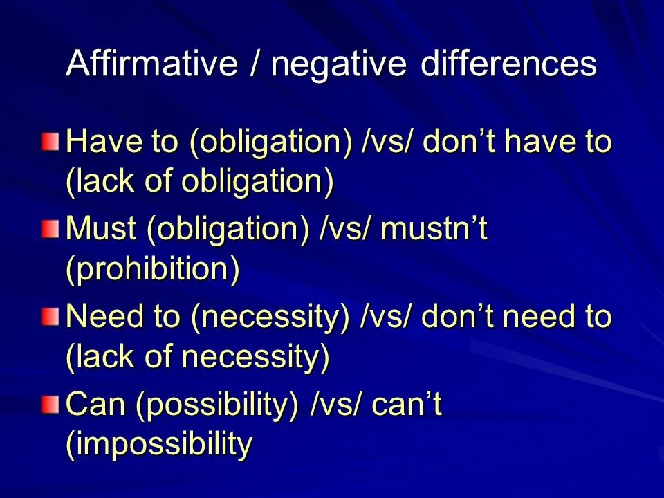 Has different