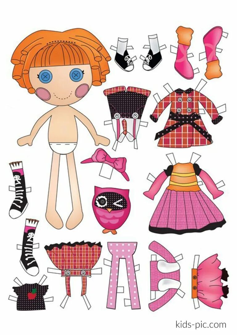 Вырезаем куклу из бумаги. Кукла из бумаги с одеждой. Одежда для кукол.