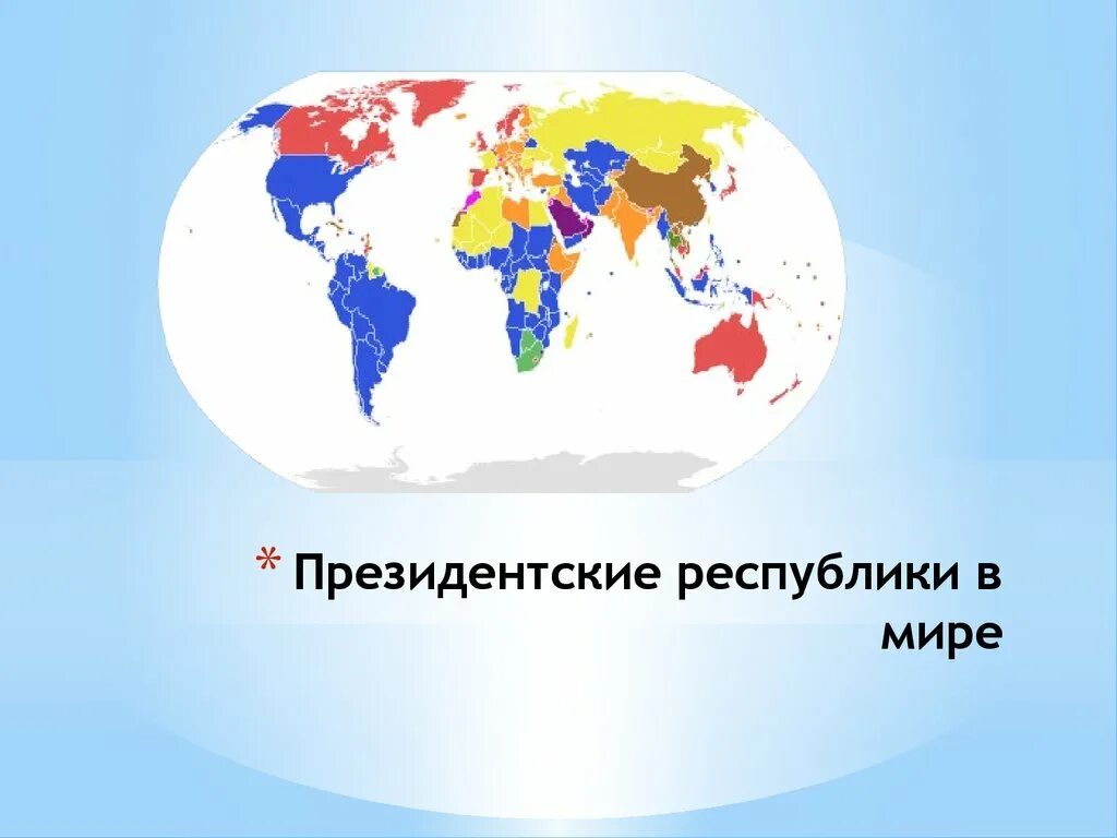 Какие страны являются президентскими республиками. Президентские Республики на карте. Парламентские Республики на карте.