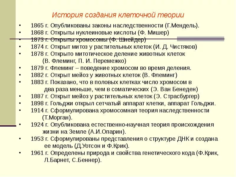 Какие открытия предшествовали созданию клеточной теории. Какие открытия предшествовали созданию клеточной теории