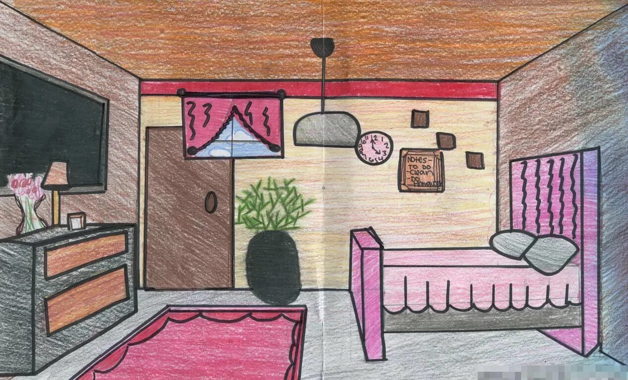 Рисование интерьера комнаты. Комната для рисования. Нарисовать комнату. Комната для срисовки.