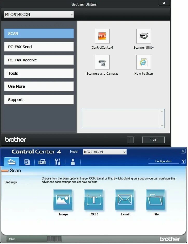 Control Center 4 brother. Brother Utilities сканер. Brother принтер утилита. Программа для сканирования brother. Бразер программа