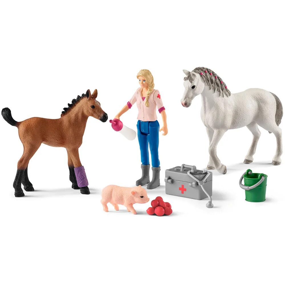 42486 Schleich. Шляйх набор Farm World. Лошади шляйх наборы. Schleich 42432.