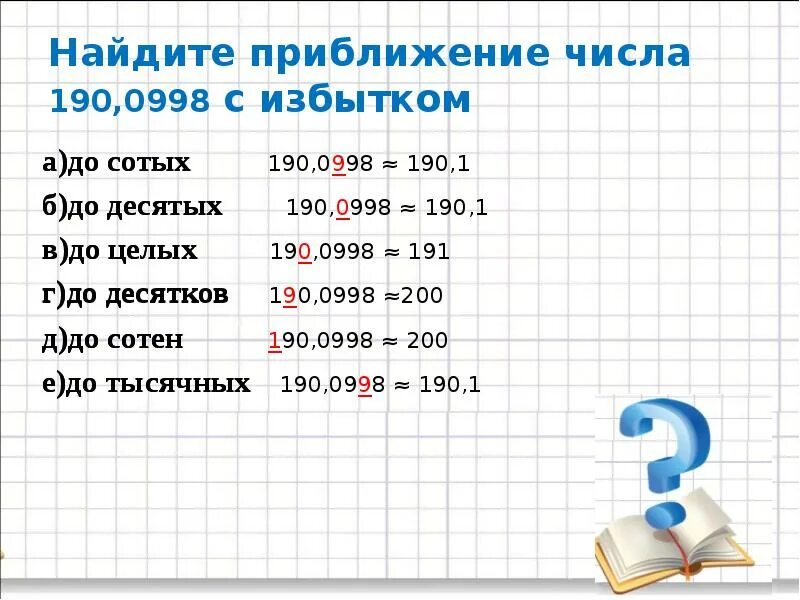 Приближение числа с избытком. Приближенное до сотых с избытком. Найти сумму приближенных чисел. Нахождение суммы приближенных чисел.