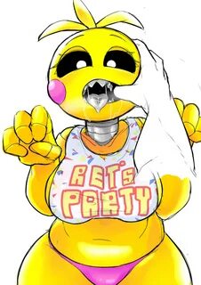 toy chica (fnaf), hi res, text, animatronic, anthro, avian, bib, big breast...