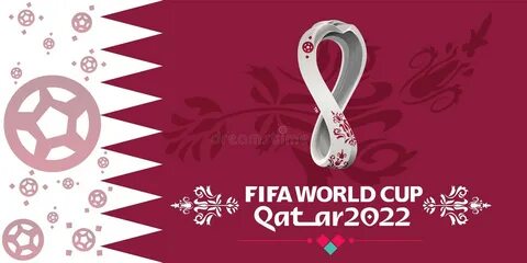 DOHA, QATAR, november-december 2022 - Qatar 2022 World Cup logo in the flag...