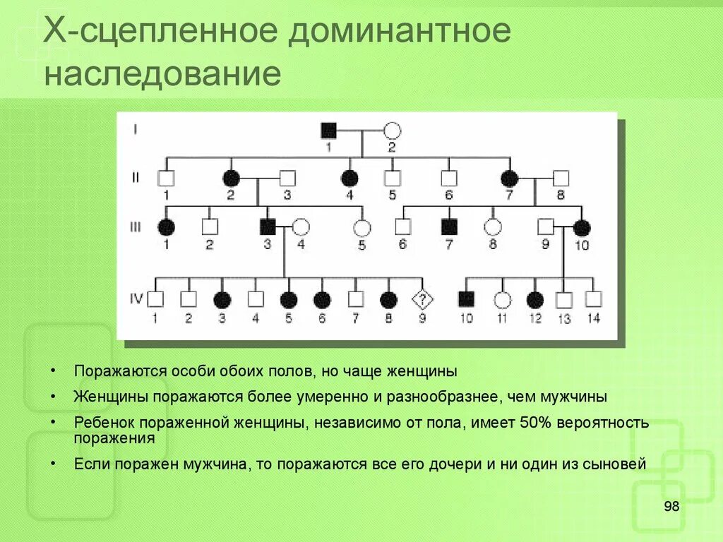 Наследование сцепленное с полом презентация 10 класс. Х доминантный Тип наследования. X сцепленный доминантный Тип наследования. Родословная с х-сцепленным доминантным типом наследования. X-сцепленное доминантное наследование заболевания.